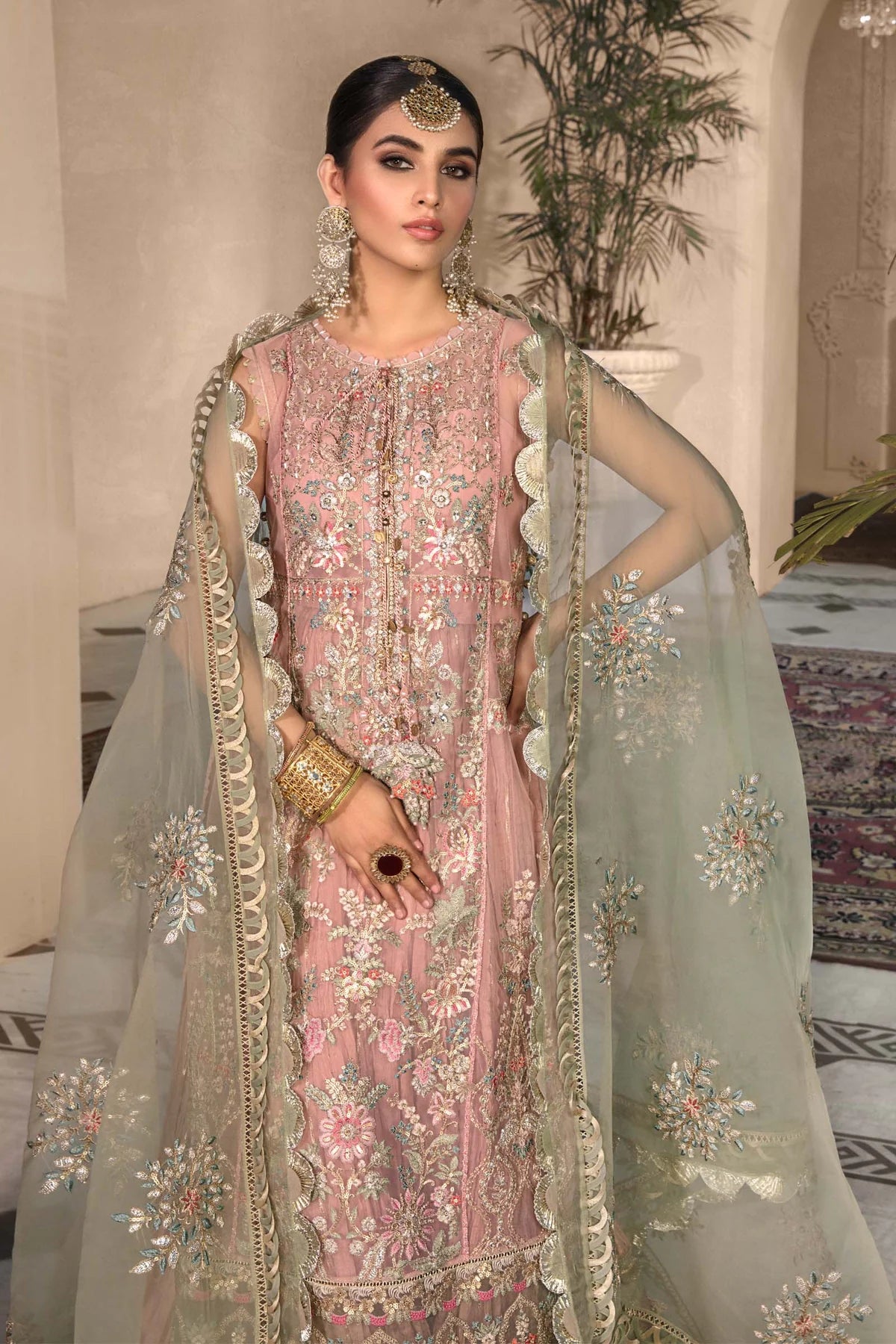 Embroidered Net Suits Unstitched  D7 - Luxury Collection