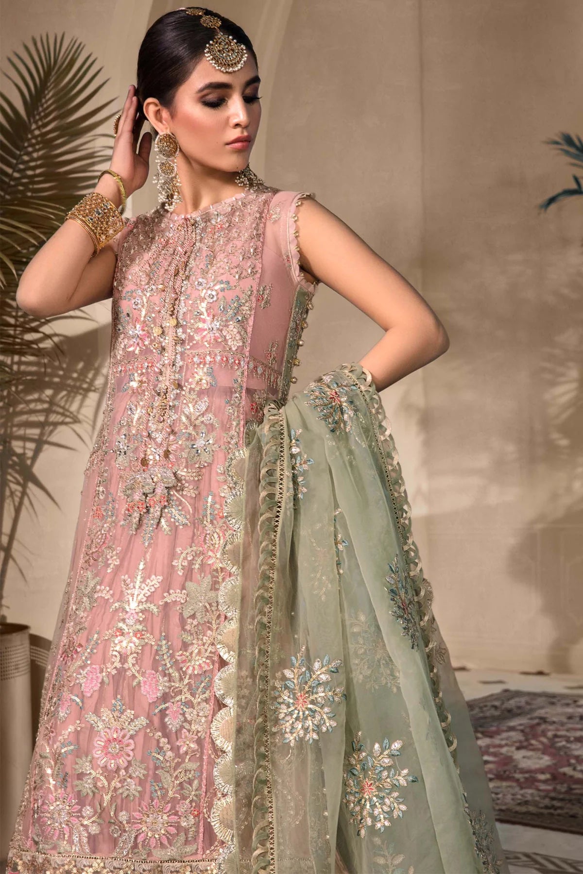 Embroidered Net Suits Unstitched  D7 - Luxury Collection