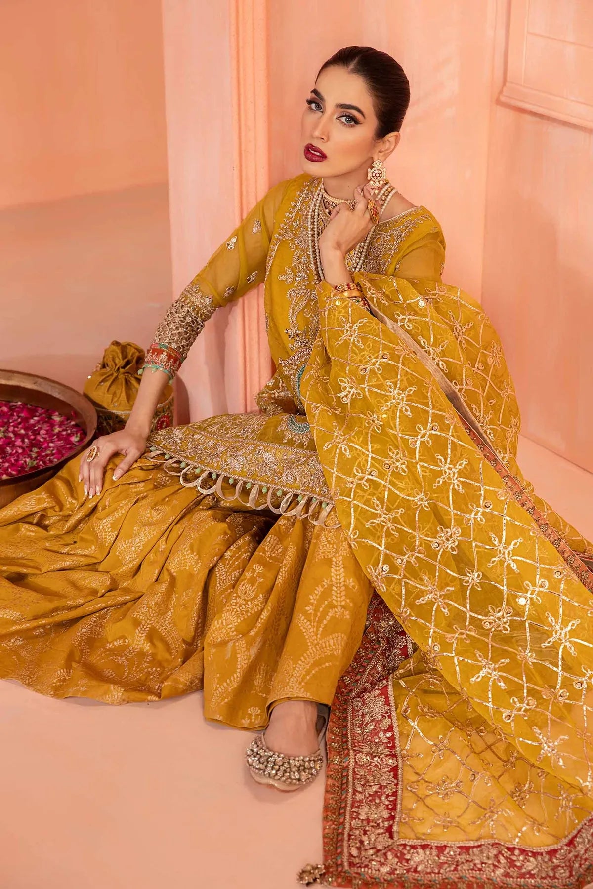 3 Piece Embroidered Organza Suit | SF-EA24-28