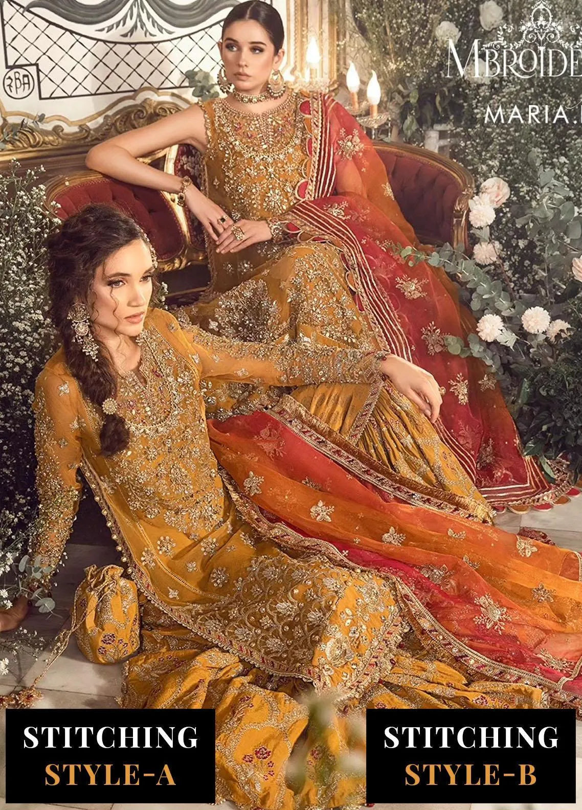 Mbroidered By Maria B Embroidered Organza Suits Unstitched 4 Piece MB23MW D7 – Luxury Collection