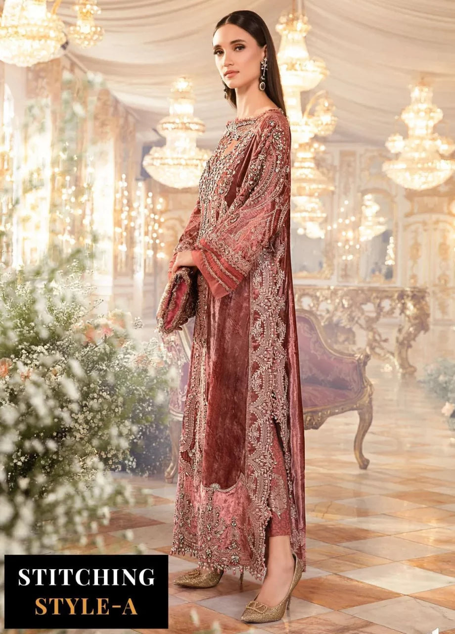 Mbroidered By Maria B Embroidered Velvet Suits Unstitched 4 Piece MB23MW D1 – Luxury Collection