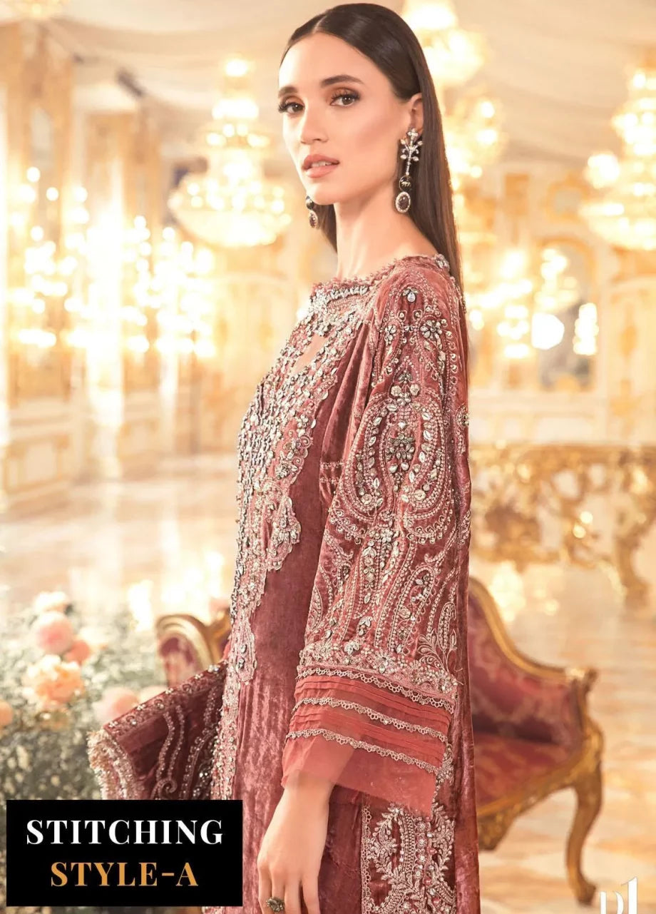 Mbroidered By Maria B Embroidered Velvet Suits Unstitched 4 Piece MB23MW D1 – Luxury Collection