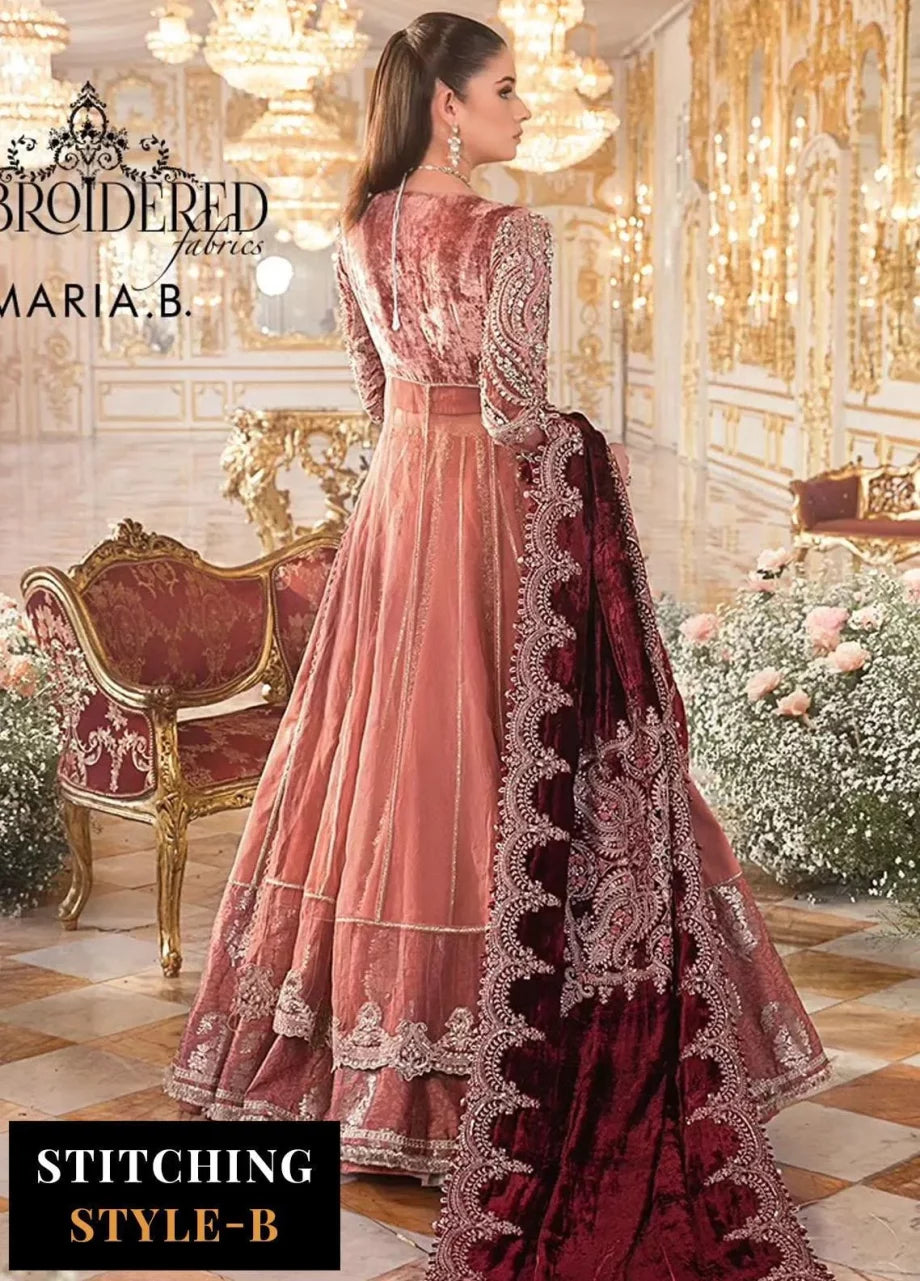 Mbroidered By Maria B Embroidered Velvet Suits Unstitched 4 Piece MB23MW D1 – Luxury Collection