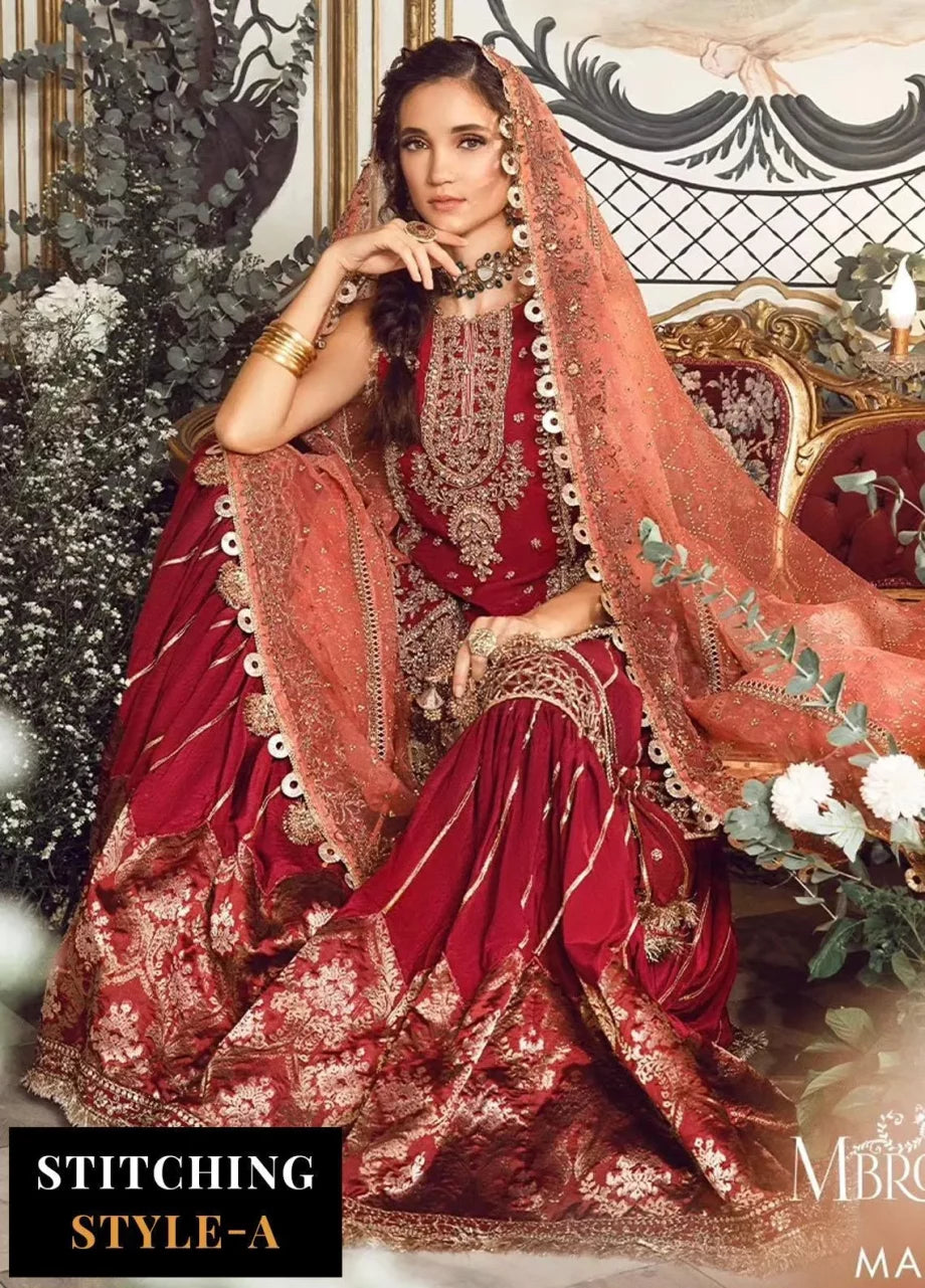 Mbroidered By Maria B Embroidered Organza Suits Unstitched 4 Piece MB23MW D8 – Luxury Collection