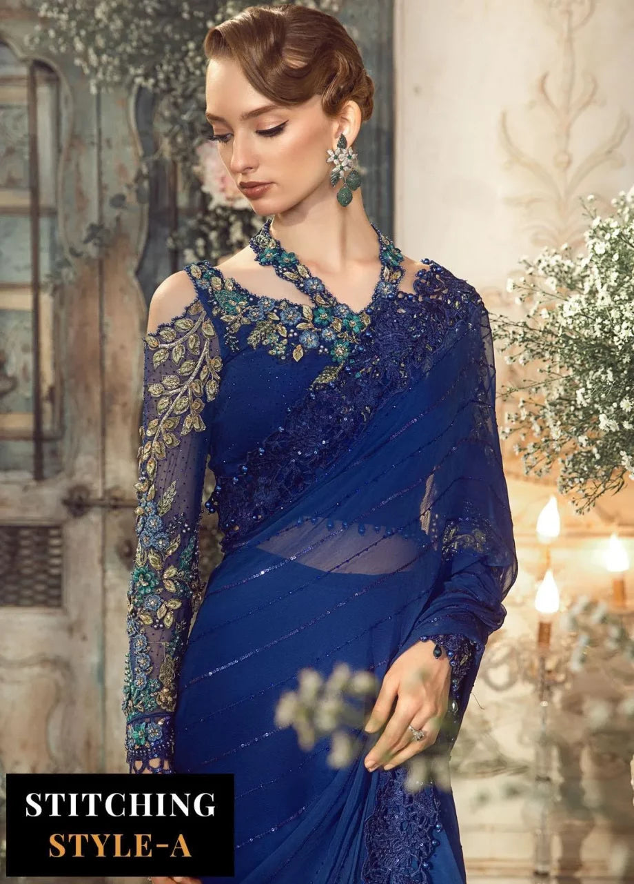 Mbroidered By Maria B Embroidered Chiffon Suits Unstitched 4 Piece MB23MW D4 – Luxury Collection